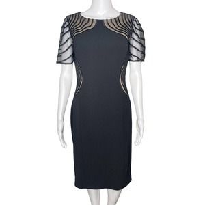 Katherine Kelly Collection Black Mesh Cocktail Dress Size 4